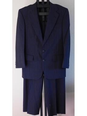 Polo University Club Ralph Lauren Men's 2 Piece Suit 44 Gray Pinstripe Wool USA
